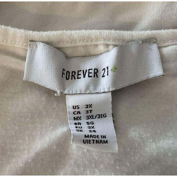 Forever 21 Off-White Boho Tee Top 3X - Picture 6 of 6